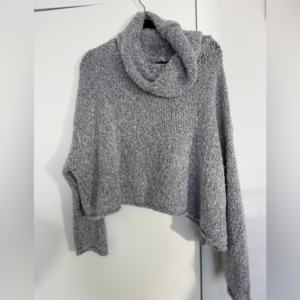 Free people gray cowl neck sweater